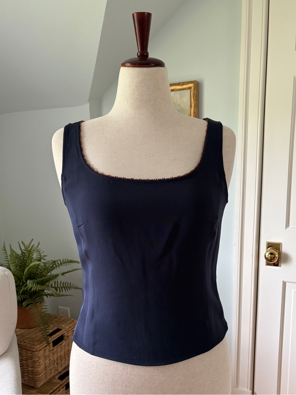 Vintage Escada Silk Navy Top